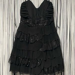 Deb Sequin Ruffle Party Dress